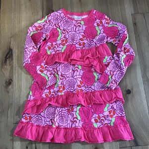 Hanna Anderson floral ruffled dress 150 girls 12